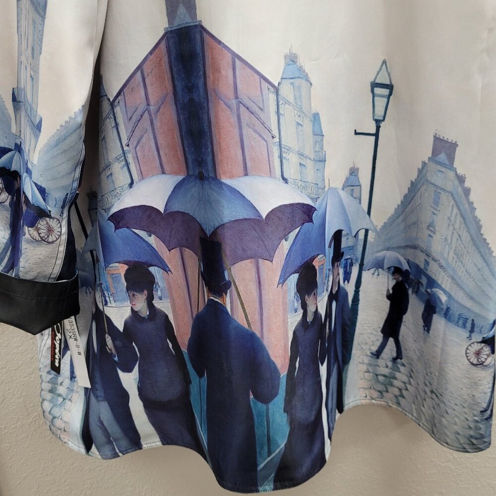 NWT's Gorgeous Oopera Paris Art Design Reversible Raincoat Plus Size 2X - Picture 5 of 11